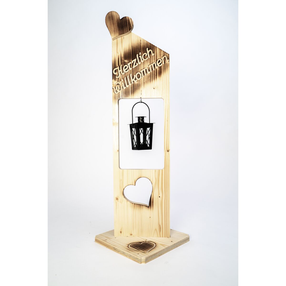 Herz-Schild „BIBLIOTHEK“ Mit Buch-Motiv – Selbstklebendes Türschild Im Shabby-Look, Ca. 13x12 Cm