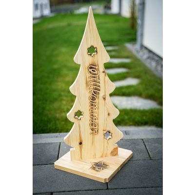 T&uuml;rschild geflammt Herzlich Willkommen NR14 Weihnachtsbaum