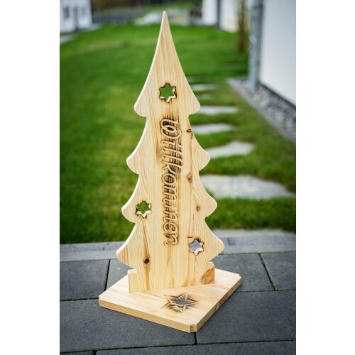 Türschild geflammt Herzlich Willkommen NR14 Weihnachtsbaum