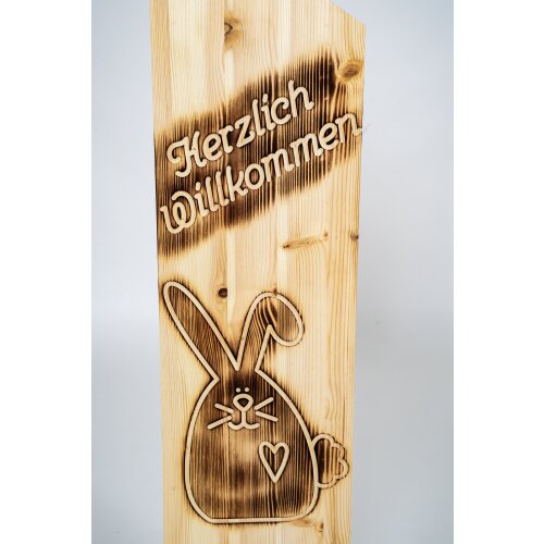 Türschild geflammt Herzlich Willkommen NR17 Osterhase