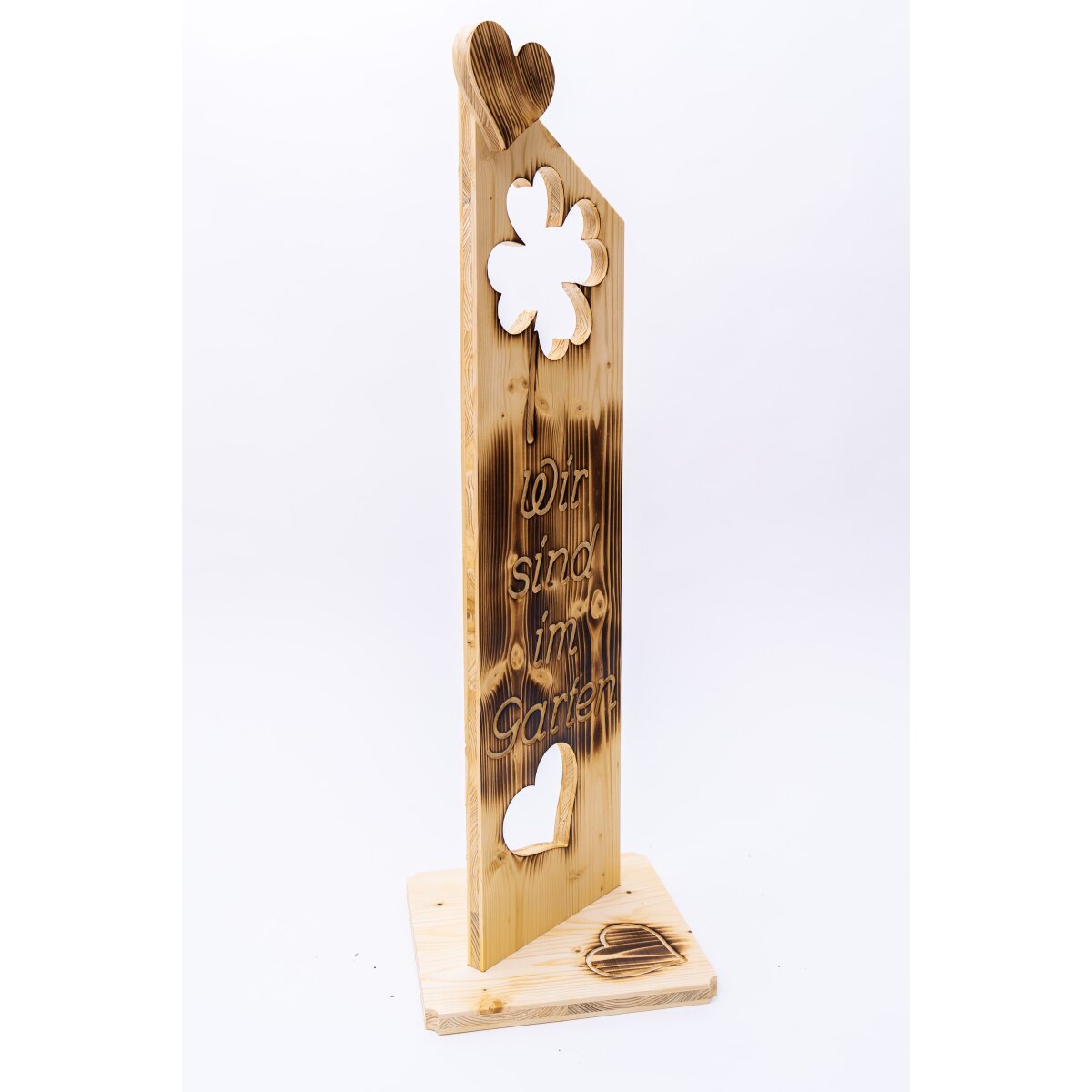 Holz Deko Schild geflammt Wir sind im Garten NR25 Der