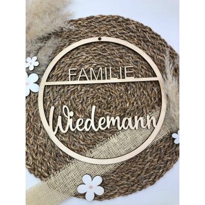 Namenskranz Familie mit Wunschname Ø 25cm