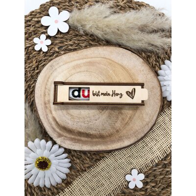 DU...| gravierte Schokoriegel Holzbox incl. Duplo |...