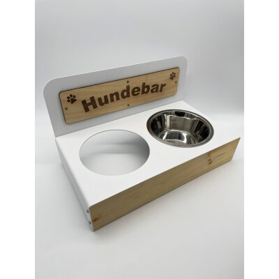 Hundebar Steel-Series M Futterhöhe 10,5cm 2x 1600mL Weiß