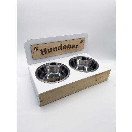 Hundebar Steel-Series M Futterhöhe 10,5cm 2x 1600mL Weiß