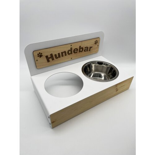 Hundebar Steel-Series M Futterhöhe 10,5cm 2x 1600mL Weiß