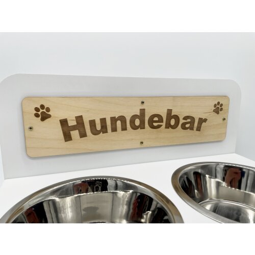 Hundebar Steel-Series M Futterhöhe 10,5cm 2x 1600mL Weiß